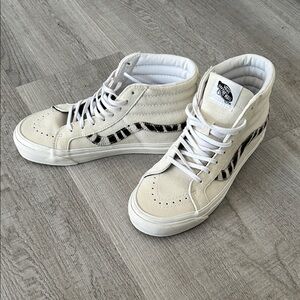 Vans cream zebra High-Top Sneakers SZ 6.5